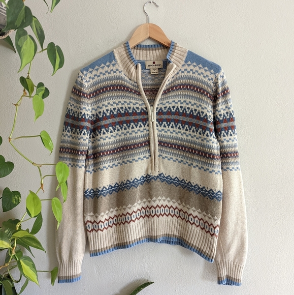 Woolrich Sweaters - Woolrich | Fair Isle Zipper Front Nordic  Sweater